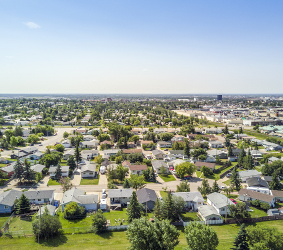 downtown Grand Prairie arial image of community